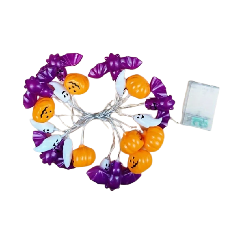 NNETM Halloween LED Pompoen & Vleermuis Slinger – String Lights