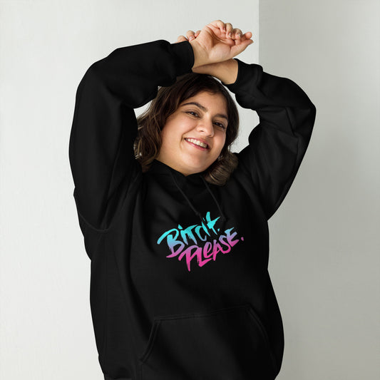 Hoodie ‘Bitch Please’ (Neon Fade) - jvrmonkeydesign #