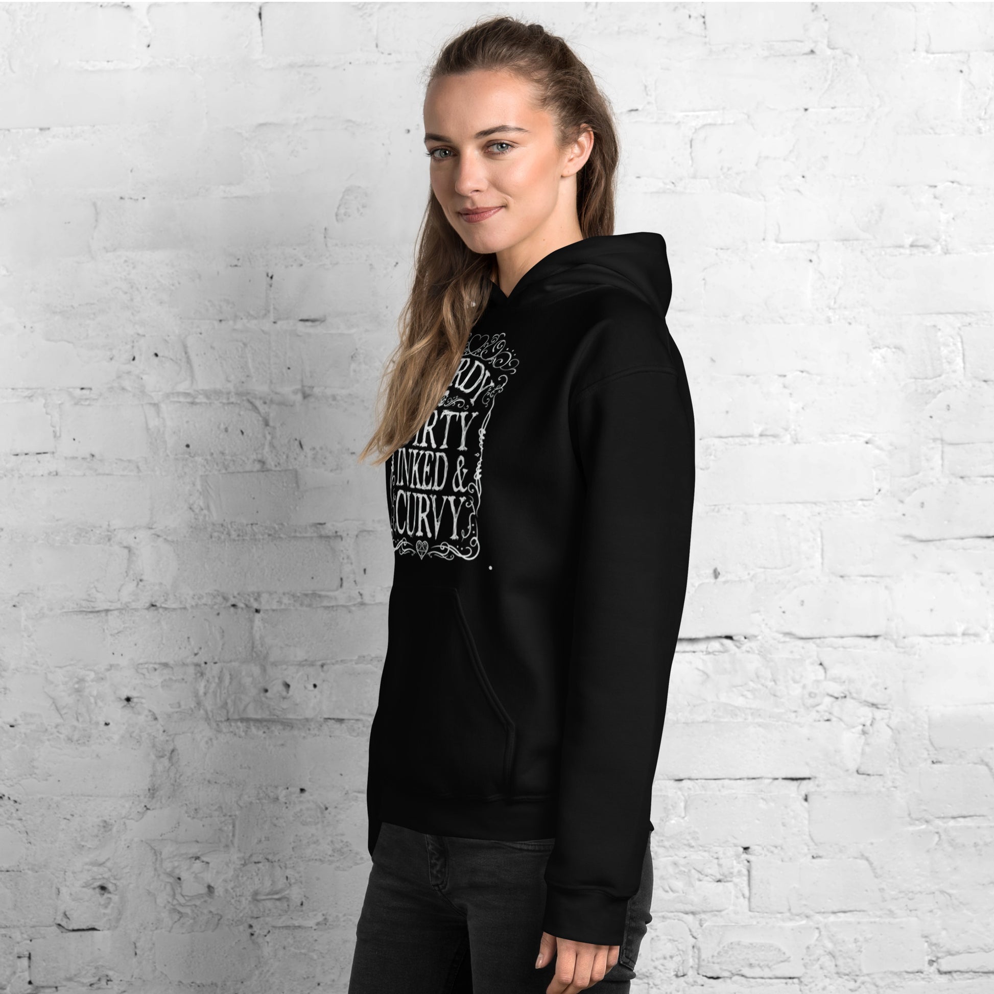 NERDY DIRTY INKED & CURVY  Hoodie - jvrmonkeydesign #