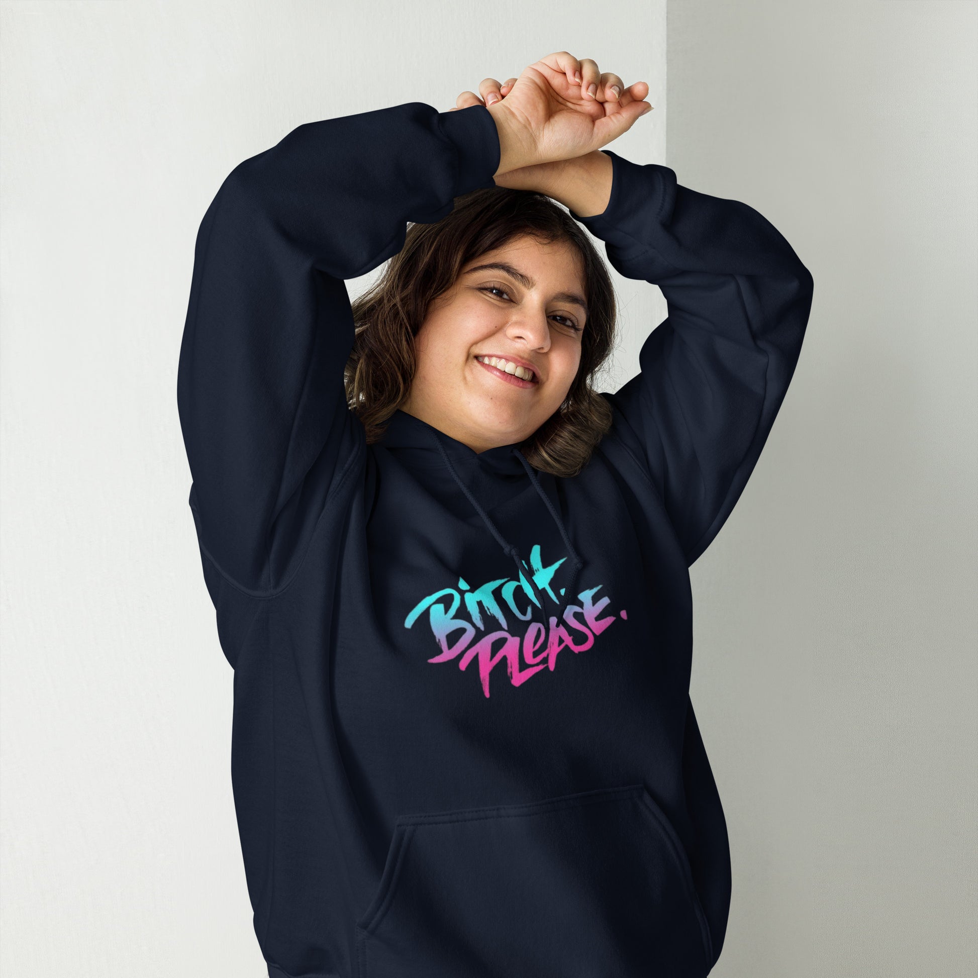 Hoodie ‘Bitch Please’ (Neon Fade) - jvrmonkeydesign #