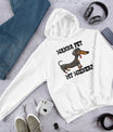 Hoodie ‘Wanna Pet My Wiener? - jvrmonkeydesign #